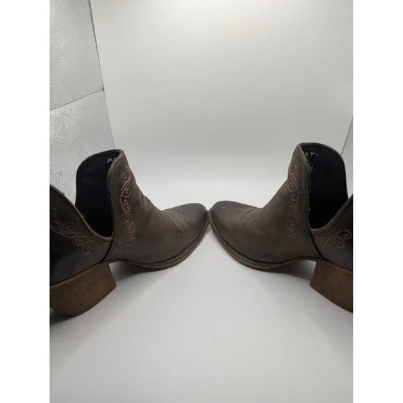 Ariat Bootie Women 9B Brown Dixon Western Ankle Boot Cutout Leather 10038420 - Picture 5 of 7